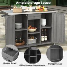 Load image into Gallery viewer, Outdoor Kitchen Island With Stainless Steel Top, Ample Storage Space, Towel And Spice Racks And A Bottle Opener