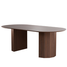 Load image into Gallery viewer, 86'' Double Pedestal Base Oval Dining Table - Walnut