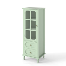 Load image into Gallery viewer, Minimalism Buffet Cabinet With Glass Doors And Double Drawer