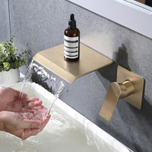 Load image into Gallery viewer, Wall Mount Bathtub Faucet With Waterfall Tub Spout And Single Handle Stainless Steel