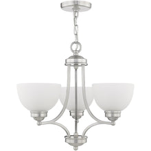 Load image into Gallery viewer, 18'' Three Light Dimmable Chandelier With Shades - Nickel