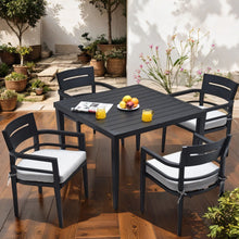 Load image into Gallery viewer, Outdoor Modern Dining Set, Chairs Sunbrella Cushioned And Dining Table With Umbrella Hole