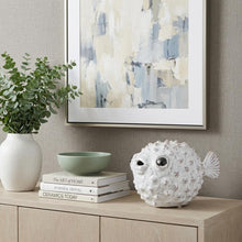 Load image into Gallery viewer, Puffer Fish Tabletop Sculpture - White