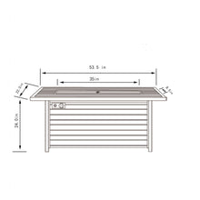 Load image into Gallery viewer, 54" Propane Gas Fire Pit Table, 50000 Btu Rectangular Steel Fire Pit With Imitation Wood Grain For Outside Patio Deck Garden Courtyard - Light Beige