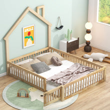 Load image into Gallery viewer, House Platform Bed With Guardrail