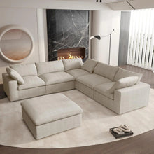 Load image into Gallery viewer, Blend Modular L Shaped Six Piece Sofa Chaise Sectional - Khaki
