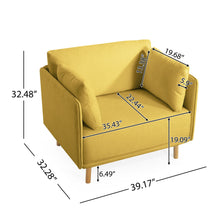 Load image into Gallery viewer, Modern Upholstered Accent Chair With Soft Cushions, Sleek Armrest Design