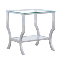 Load image into Gallery viewer, Porch & Den - Square Top End Table Elegance Glass - Chrome