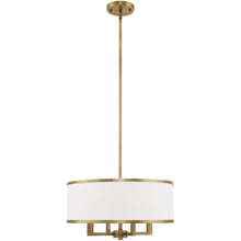 Load image into Gallery viewer, 18" Four Light Dimmable Chandelier With Shades - Antiqued Brass