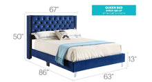 Load image into Gallery viewer, Upholstered Nailhead Trim Chic Bed