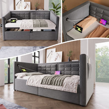 Load image into Gallery viewer, Upholstered Hydraulic Storage Daybed With USB & Type C Charging