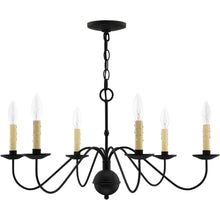 Load image into Gallery viewer, Six Light Metal Dimmable Chandelier With Shades - Black