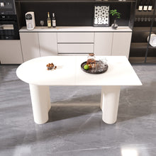 Load image into Gallery viewer, Modern Cream Style Dining Table With Round Wave Legs, 4 - 8 Person - Cream White