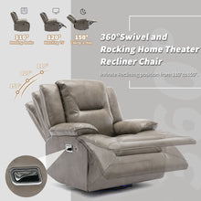 Load image into Gallery viewer, 3 Seater Home Theater Recliner Manual Recliner Chair With A LED Light Strip Two Built-In Cup Holders For Living Room