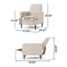 Load image into Gallery viewer, Mid-Century Modern Recliner With Button Tufted Waffle Stitch
