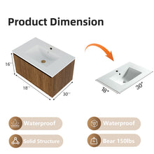 Load image into Gallery viewer, Wall Mounted Floating Bathroom Vanity With Sink And Drawers