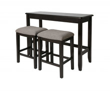 Load image into Gallery viewer, Brown UpholsteRed / Solid Wood Backless Bar Chair - Light Gray / Dark