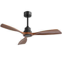 Load image into Gallery viewer, 48" Ceiling Fan Without Light, 3 Solid Wood Blades Outdoor Ceiling Fan 6 - Speed Reversible DC Motor For Living Room - Black