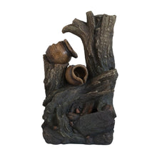Load image into Gallery viewer, Decorative 4 Tier Broken Pot Water Fountain With LED Light - Brown
