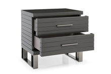 Load image into Gallery viewer, Two Drawer Nightstand - Silver And Gray