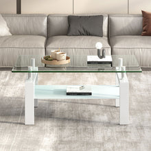 Load image into Gallery viewer, Tempered Glass Table With Storage