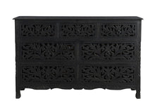 Load image into Gallery viewer, Solid Wood Seven Drawer Dresser - Black