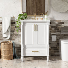 Load image into Gallery viewer, Bathroom Vanity With Ornate French Cylinder Legs, Soft Close Drawer