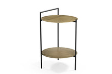 Load image into Gallery viewer, 22" Iron Round End Table With Shelf - Brass