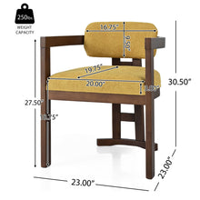 Load image into Gallery viewer, 7 Piece Elegant Dining Set With Upholstered Wood Dining Chairs - Yellow / Walnut / Rich Mahogany