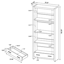 Load image into Gallery viewer, Maureen - 5 Shelf Bookcase With Drawer - Cappuccino