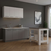 Load image into Gallery viewer, 41" Wood Kitchen Island Set With Storage - Black / White