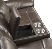 Load image into Gallery viewer, Lydia - Leather Aire Motion Loveseat With USB Console - Brown