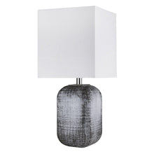 Load image into Gallery viewer, Ceramic Table Lamp With White Square Shade - Blue And Gray