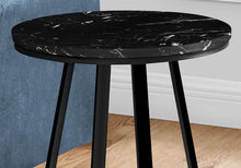 Load image into Gallery viewer, Accent Table, Side, Round Marble Look Contemporary & Modern - Black