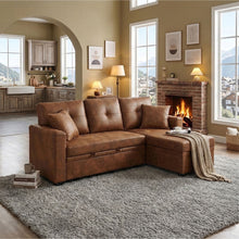Load image into Gallery viewer, Sectional Sofa With Pull Out Bed, Reversible Chaise