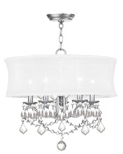 Load image into Gallery viewer, 19" Five Light Dimmable Chandelier With Shades - Nickel