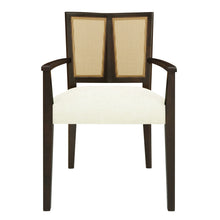 Load image into Gallery viewer, Mid Century Modern Arm Dining Chair Set With Rattan Backrest