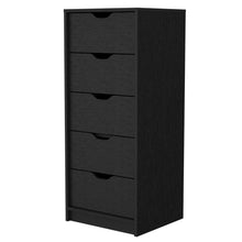 Load image into Gallery viewer, Manufactured Wood Five Drawer Narrow Dresser - Black