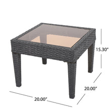 Load image into Gallery viewer, Outdoor Antibes Wicker Side Table, Accent Table - Gray