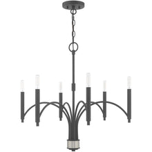 Load image into Gallery viewer, Six Light Metal Dimmable Chandelier With Shades - Gray