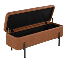 Load image into Gallery viewer, Daniella - Contemporary Storage Bench - Black / Camel