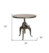 Load image into Gallery viewer, 36" Metal Pedestal Base Adjustable Height Round Top Dining Table - Gunmetal