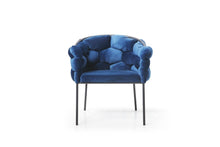 Load image into Gallery viewer, Upholstered Fabric Dining Arm Chair - Blue