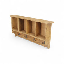 Load image into Gallery viewer, 30" Wood Four Hook Wall Mount Coat Rack - Natural