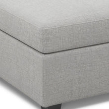 Load image into Gallery viewer, Chenille Storage Ottoman (714359) - Light Gray / Black