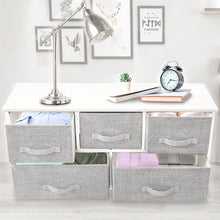 Load image into Gallery viewer, Fabric Five Drawer Dresser - Gray / White