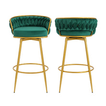 Load image into Gallery viewer, Modern Low Back Upholstered Counter Height Bar Stools (Set of 2)