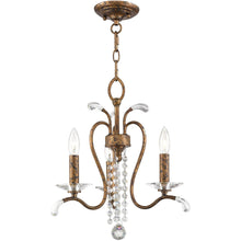 Load image into Gallery viewer, 18" Three Light Metal Dimmable Chandelier With Shades - Bronze / Clear