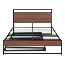 Load image into Gallery viewer, Platform Bed Frame With Trundle, USB Ports And Slat Support, No Box Spring Needed