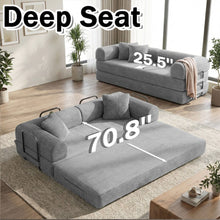 Load image into Gallery viewer, Convertible Sleeper Sofa Bed, 3 Seater Fold Out Couch With Mattress